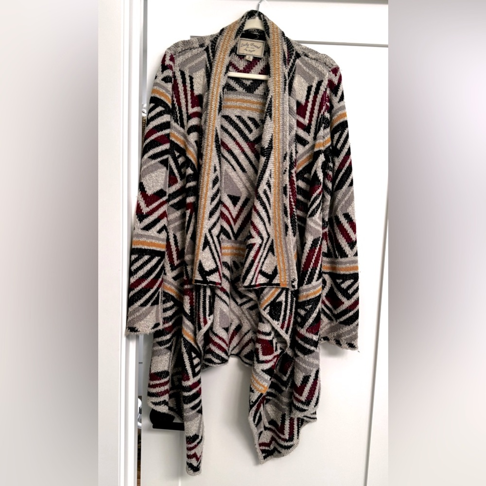 Lucky Brand waterfall geometric print sweater